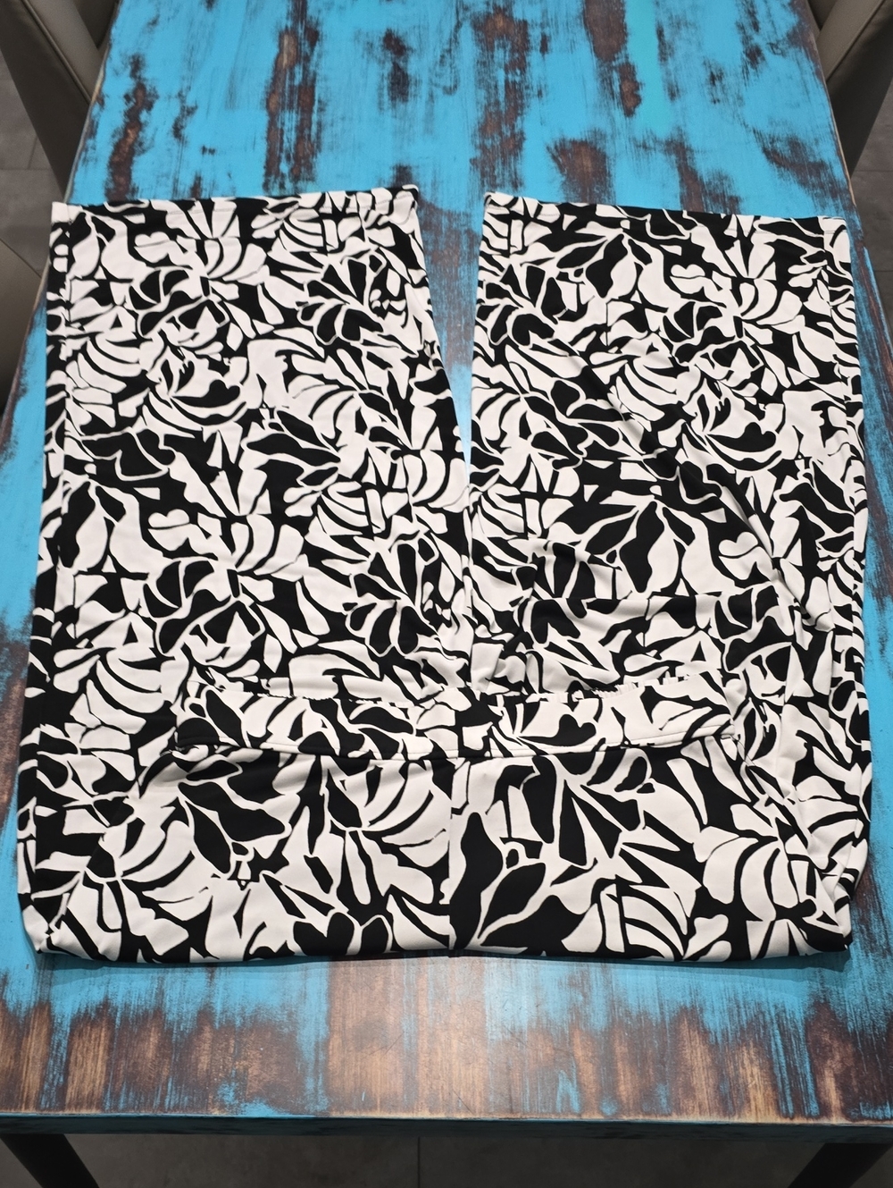 Three Dots Black & White Wide Leg Pants